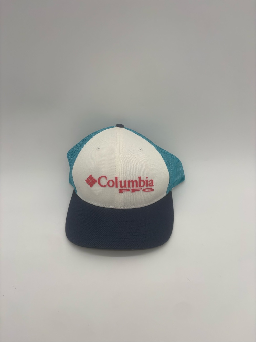 NWT Columbia PFG Mesh Women’s Trucker Hat – Teal Navy White